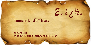 Emmert Ákos névjegykártya